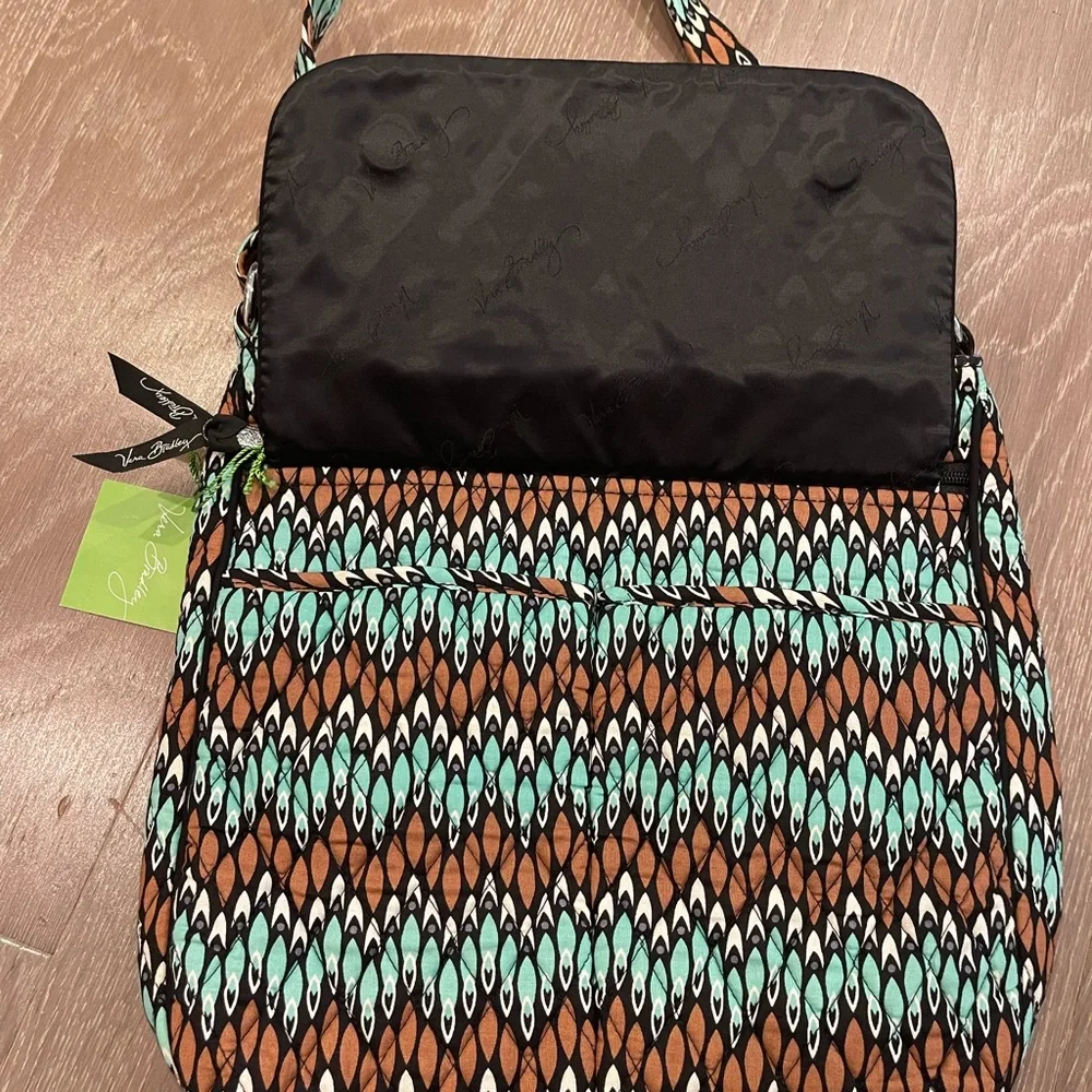 New Vera Bradley Double Zip Mailbag Sierra Stream crossbody bag multicolored - Picture 5 of 7